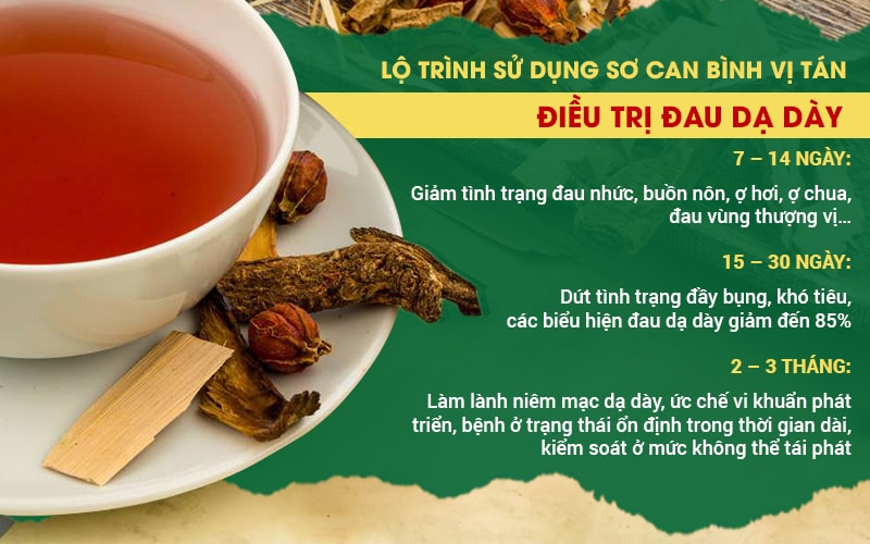 Lộ trình sử dụng Sơ can Bình vị tán chữa đau dạ dày