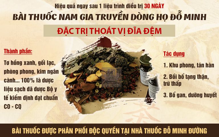 Bài thuốc đặc trị thoát vị đĩa đệm hiệu quả của Đỗ Minh Đường