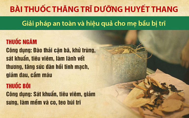 Công dụng bài thuốc chữa trĩ cho mẹ bầu - Thăng trĩ Dưỡng huyết thang