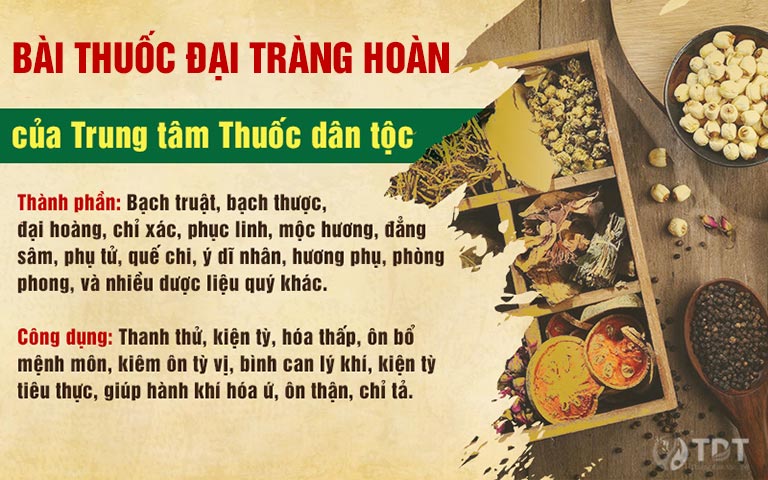 Bài thuốc Đông y Đại tràng hoàn là giải pháp ban đầu mà Trung tâm Thuốc dân tộc thử nghiệm