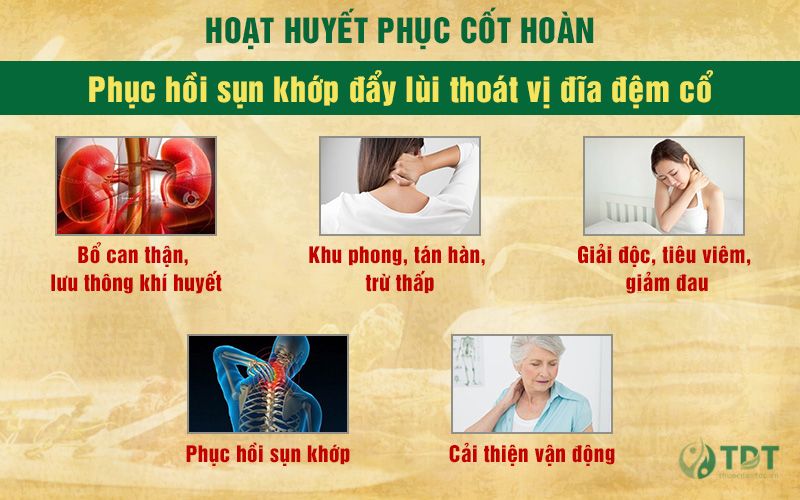 Thuốc chữa bệnh thoát vị đĩa đệm cột sống cổ Hoạt huyết phục cốt hoàn