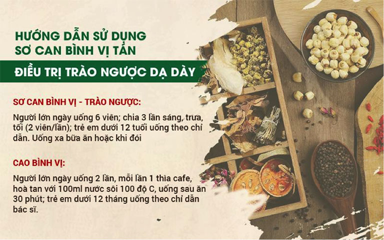 Hướng dẫn sử dụng sơ can bình vị tán