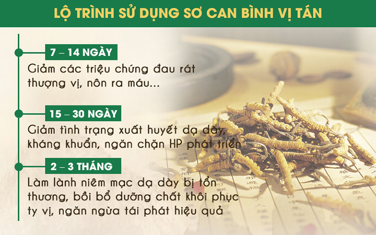 Lộ trình điều trị đau dạ dày của bài thuốc Sơ can Bình vị tán