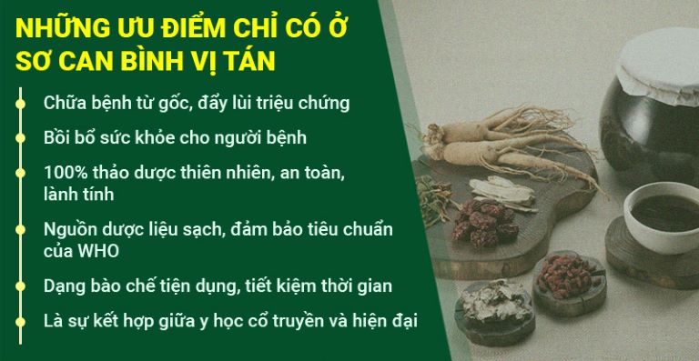 Ưu điểm của Sơ can Bình vị tán