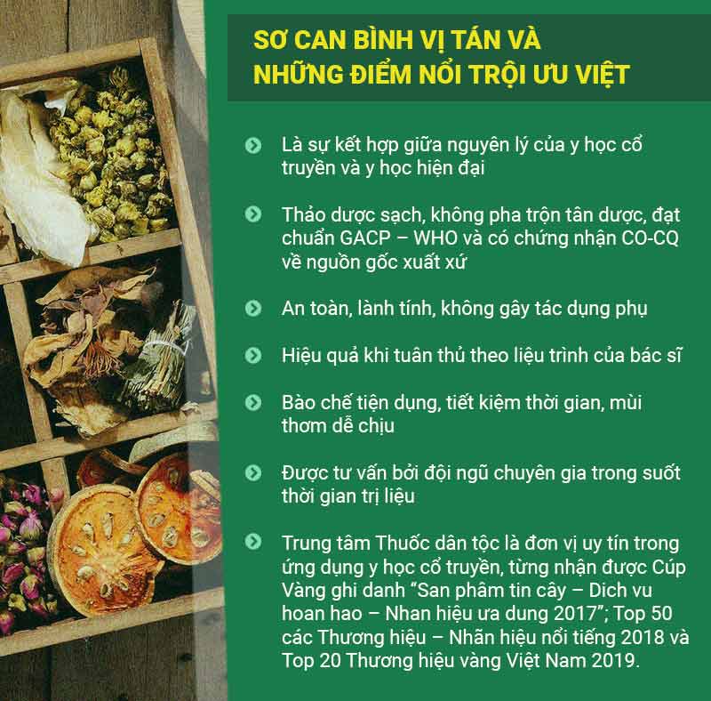 Ưu điểm của bài thuốc Sơ can Bình vị tán HP tại Thuốc dân tộc